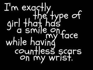 Depression Quotes About Cutting Girl, cutting, quote and