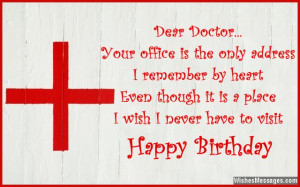 Cute birthday card wish for doctor