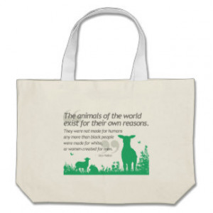 Animal Rights - Alice Walker quote design Jumbo Tote Bag