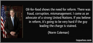 Oil-for-food shows the need for reform. There was fraud, corruption ...