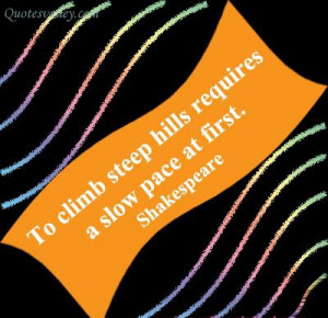 ... Climb Up Steep Hills Requires A Slow Pace At First - Achievement Quote