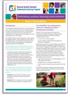 Newsletter focuses on learning that can occur in outdoor environments ...