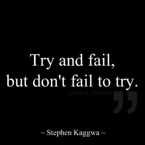 Try and fail, but don't fail to try.