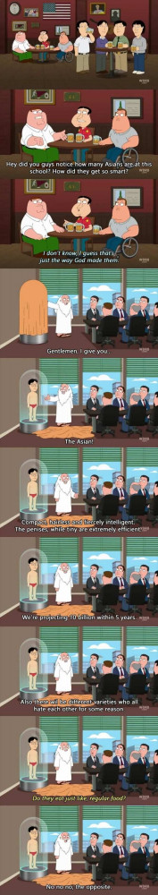 God Invents The East Asian Race & Their Opposite Food On Family Guy