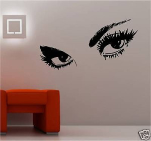 SEXY WOMANS EYES LADY STICKER WALL ART VINYL BEDROOM