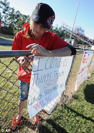 Showing her support: Crystal Bingham, mother of two Kountze football ...