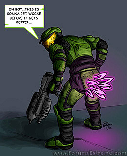 Funny Pictures > Halo : Needles in a bad place ? This is gonna get ...