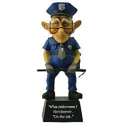 Old Coot Policeman Figurine Retirement Gift