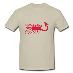 Round Neck Boys Tshirt She's the BOSS with an arrow Music Quotes T for ...