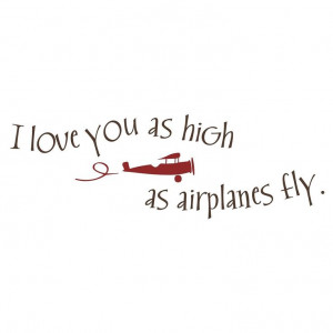 Vinyl Attraction 'I love you as high as airplanes fly' Vinyl Decal ...