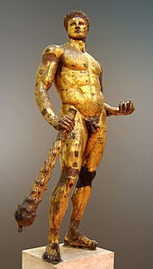 His 11th feat was to capture the apple of Hesperides (Gilded bronze ...