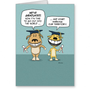 Funny graduation card: Dog Graduates