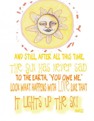 Whimsical Sun Illustration Illustration With Inspiring Hafiz Love ...