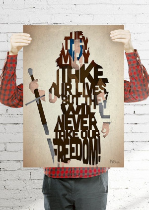 William Wallace typography print based on a quote by 17thandOak, £3 ...