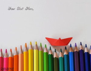 Quote Design Maker - Colored Pencils Paper Boat Quotes