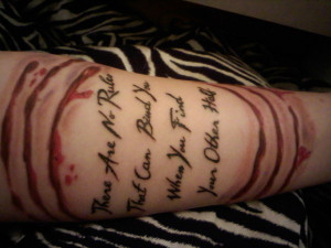 my tattoo based off of twilight its a quote from jacob black it says ...