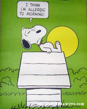 snoopy cartoon I think I m allergic to morning