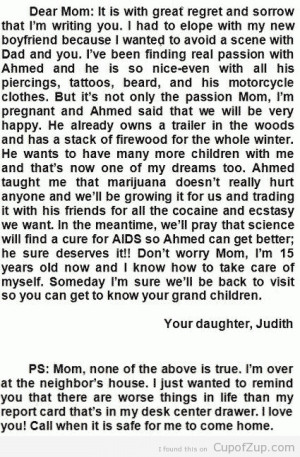 funny letter dear mom daughter bad report card cupofzup.com