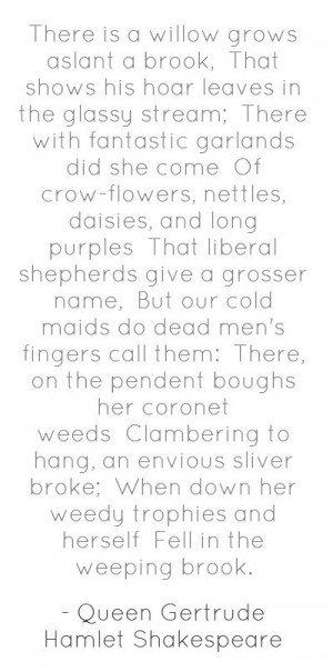 Queen Gertrude describing Ophelia's death