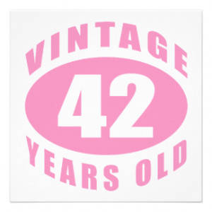Vintage 42nd Birthday Gifts For Her Personalized Invite