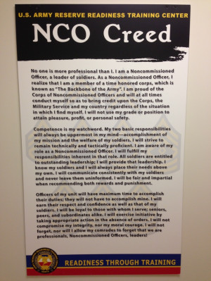 Nco Creed Plaque Military...