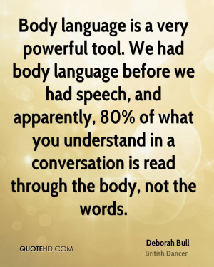 is a very powerful tool. We had body language before we had speech ...