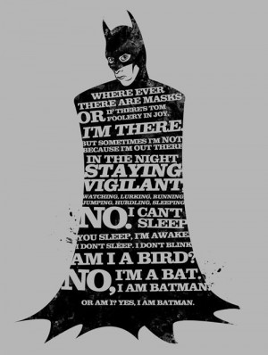... Am I a bird? No, I'm a bat. I am Batman. Or am I? Yes, I am Batman