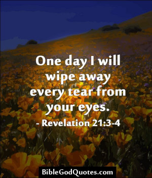 One day I will wipe away every tear from your eyes. - Revelation 21:3 ...