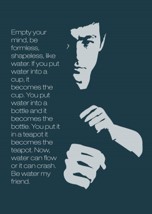 Empty your mind, be formless, shapeless, like water. Bruce Lee Quotes