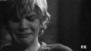 american horror story Evan Peters death Black and White depression sad ...