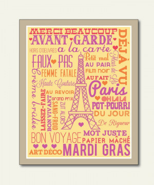 ... Art Print Eiffel Tower Mardi Gras Merci Bon Voyage. $25.00, via Etsy