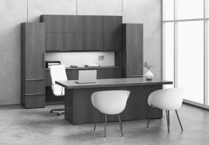 executive desk with hutch