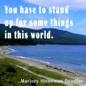 ... to stand up for some things in this world. Marjory Stoneman Douglas