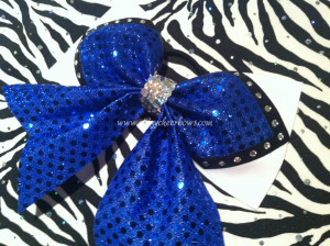 Double Petal Bow with Rhinestone Accents