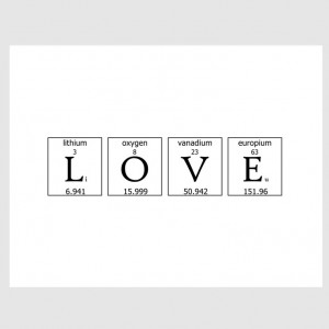 Black Periodic Table 8X10 Wall Poster Print with Love Elements for ...