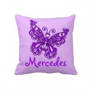 Purple girls name butterfly cushion pillow