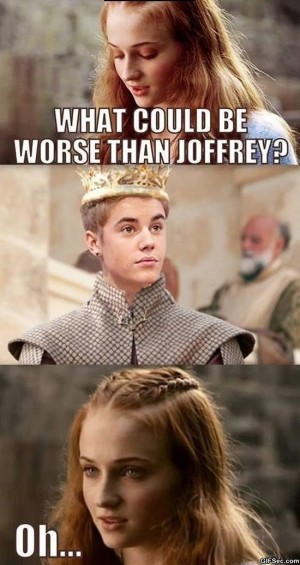 Game Of Thrones vs. Justin Bieber - Funny Pictures MEME GIF