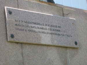Simon Bolivar Statue Informational Sign Cadiz Spain