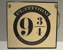 ... Sign - Harry Potter Inspired - Platform 9 3/4 - King's Cross Station