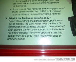 funny Monopoly game FAQ banks