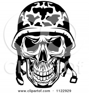 Black And White Military Skull