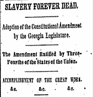 Slavery Forever Dead New York Herald Newspaper Article December 07 ...