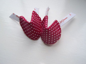 Polka dot fortune cookies for Valentine's day with love quote 2pcs
