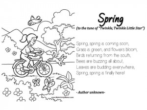 ... spring poems.I found 5 very cute and easy to remember poems on the net