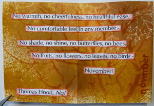 As before I cut up the quote and inked the pieces with Barn Door ...