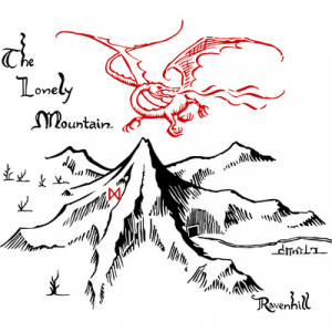 Smaug and The Lonely Mountain Art Print