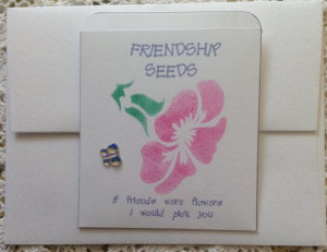 Friendship Seeds, Stencilled Gift Envelope With Uplifting Sayings ...