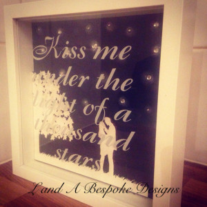 Thousands Stars Box Frame, Quotes, wedding gift, love, shillotte,
