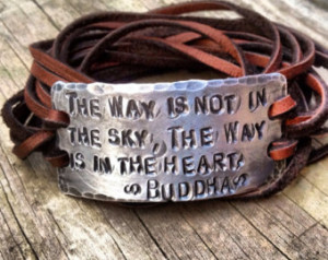 ... Hand Stamped, Inspirational jewelry, bracelet with words, Buddha quote
