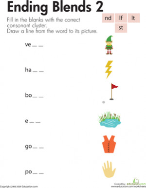 Ending Blend Sounds Worksheets 1st Grade